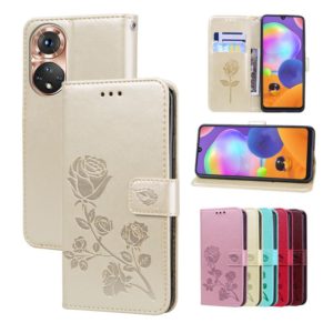 For Huawei nova 9 Rose Embossed Leather Phone Case(Gold) (OEM)