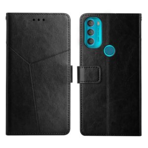 For Motorola Moto G71 5G Y Stitching Horizontal Flip Leather Phone Case(Black) (OEM)