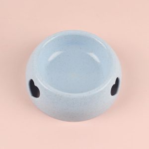 Dog Bowls Plastic Love Single Bowl Pet Bowl Cat Food Bowl Small(Blue) (OEM)
