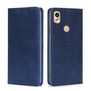 For Kyocera KY-51B Cow Texture Magnetic Horizontal Flip Leather Phone Case(Blue) (OEM)