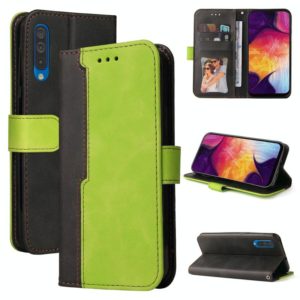 For Samsung Galaxy A50 / A30s / A50s Business Stitching-Color Horizontal Flip PU Leather Case with Holder & Card Slots & Photo Frame(Green) (OEM)