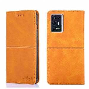 For ZTE Axon 30 Pro Cow Texture Magnetic Horizontal Flip Leather Phone Case(Light Brown) (OEM)