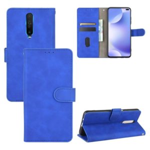 For Xiaomi Redmi K30 Solid Color Skin Feel Magnetic Buckle Horizontal Flip Calf Texture PU Leather Case with Holder & Card Slots & Wallet(Blue) (OEM)