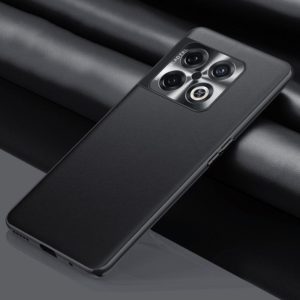 For OnePlus 10 Pro Plain Skin Leather Phone Case(Black) (OEM)