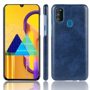 For Galaxy M21 Shockproof Litchi Texture PC + PU Case(Blue) (OEM)
