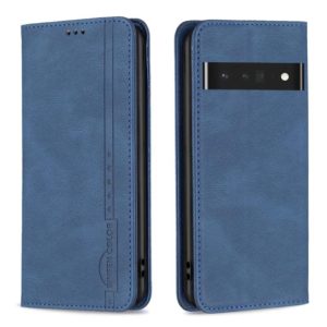 For Google Pixel 7 Pro 5G Magnetic RFID Blocking Anti-Theft Leather Phone Case(Blue) (OEM)