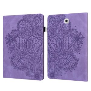For Samsung Galaxy Tab S2 9.7 T815 Peacock Embossed Pattern TPU + PU Horizontal Flip Leather Case with Holder & Card Slots & Wallet(Purple) (OEM)