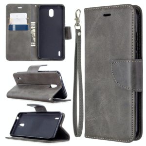 For Nokia 1.3 Retro Lambskin Texture Pure Color Horizontal Flip PU Leather Case with Holder & Card Slots & Wallet & Lanyard(Grey) (OEM)