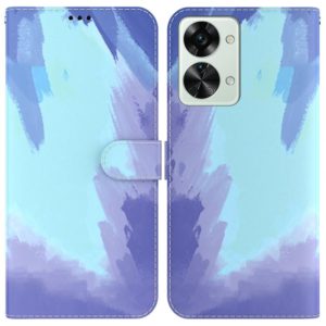 For OnePlus Nord 2T Watercolor Pattern Horizontal Flip Leather Phone Case(Winter Snow) (OEM)