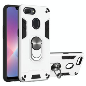 For OPPO Realme 2 2 in 1 Armour Series PC + TPU Protective Case with Ring Holder(Silver) (OEM)