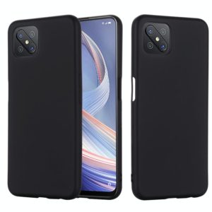For OPPO A92s / Reno4 Z 5G Pure Color Liquid Silicone Shockproof Full Coverage Case(Black) (OEM)