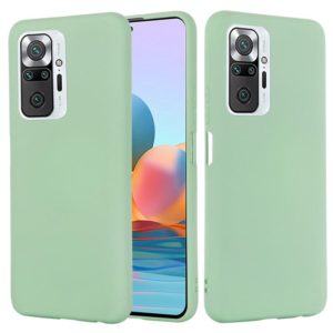 For Xiaomi Redmi Note 10 Pro Max Solid Color Liquid Silicone Dropproof Full Coverage Protective Case(Green) (OEM)