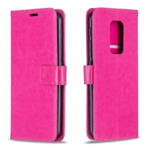 For Motorola MOTO G9 Play Crazy Horse Texture Horizontal Flip Leather Case with Holder & Card Slots & Wallet & Photo Frame(Rose pink) (OEM)