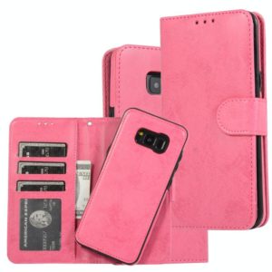 For Samsung Galaxy S8+ Retro 2 in 1 Detachable Magnetic Horizontal Flip TPU + PU Leather Case with Holder & Card Slots & Photo Frame & Wallet(Pink) (OEM)