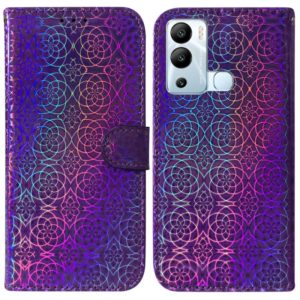 For Infinix Hot 12i Colorful Magnetic Buckle Leather Phone Case(Purple) (OEM)