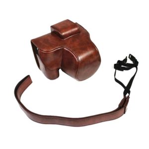 PU Leather Camera Full Body Case Bag with Strap for FUJIFILM X-S10 (15-55mm Lens) (Coffee) (OEM)