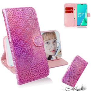 For OPPO A9 2020 / A5 2020 / A11 Solid Color Colorful Magnetic Buckle Horizontal Flip PU Leather Case with Holder & Card Slots & Wallet & Lanyard(Pink) (OEM)
