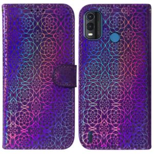 For Nokia G11 Plus Colorful Magnetic Buckle Leather Phone Case(Purple) (OEM)