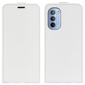 For Motorola Moto G31 4G R64 Texture Single Vertical Flip Leather Phone Case(White) (OEM)
