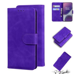 For OnePlus 8T Skin Feel Pure Color Flip Leather Phone Case(Purple) (OEM)