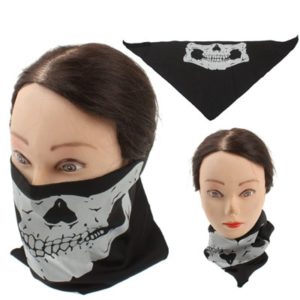 Motorcycle Cycling Sport Skull Half Face Mask(Black) (OEM)