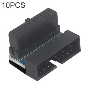 10 PCS 3.0 19P 20P Motherboard Male To Female Extension Adapter, Model: PH19A(Black) (OEM)