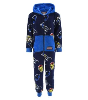 Παιδική πιτζάμα ολόσωμη AVENGERS Fleece, Χρώμα Μπλε