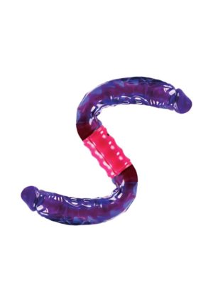 Dual Vibrating and Pulsating Flexi-Dong Purple