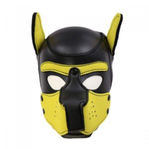 Κουκούλα Σκύλου Neoprene Puppy Hood for BDSM - Κίτρινη