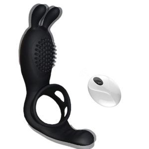 Vibrating Rabbit Cock Ring with Remote Control - Επαναφορτιζόμενο Δονούμενο Δαχτυλίδι Πέους