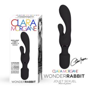 Επαναφορτιζόμενος Δονητής Μασάζ Σιλικόνης Wonder Rabbit Vibrator (Μαύρος) - Clara Morgane