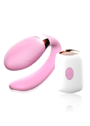 Couple Stimulator V-Vibe Pink USB 7 Function / Remote