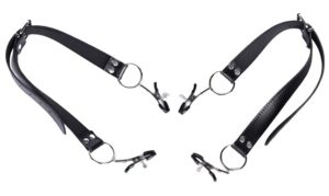 Set of 4 Nipple Clamps and Vagina Tightening Game, Black-silver
