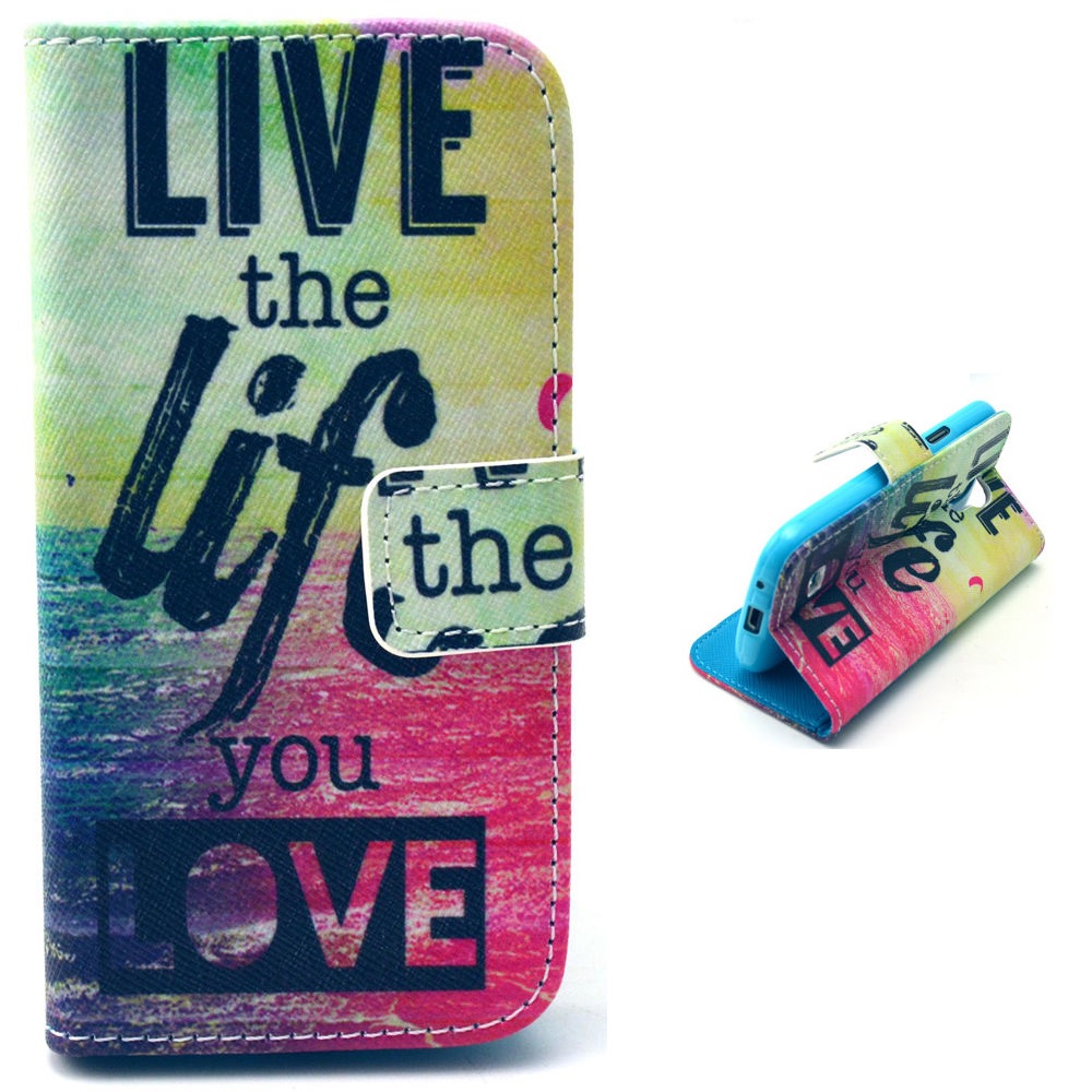Apple iPhone 6 4,7 - Δερμάτινη Θήκη Stand Πορτοφόλι Live The Life You Love (OEM)