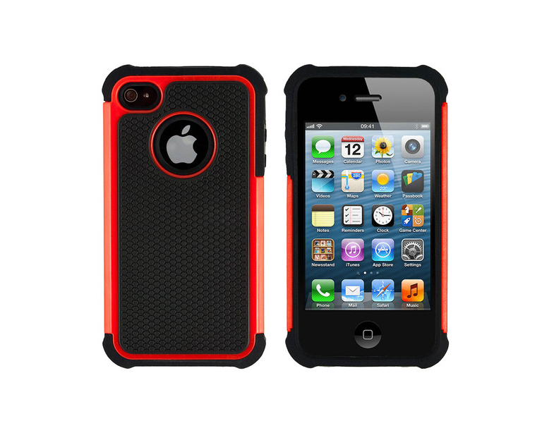 Stylish Dual Color Series Θήκη Κόκκινο για iPhone 4G/4S