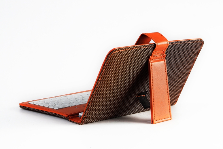 Virgo VIR-00089 Leather Case with Keyboard 8 - 9 for Tablet Micro USB - Black Orange