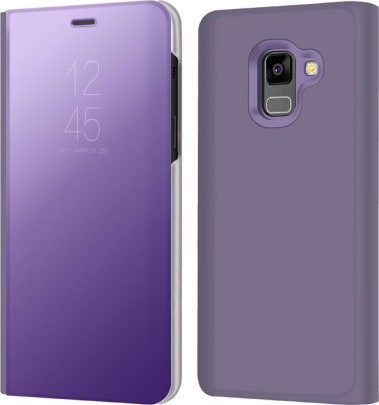 Θήκη Clear View για Samsung Galaxy A8 (2018) Μωβ (ΟΕΜ)