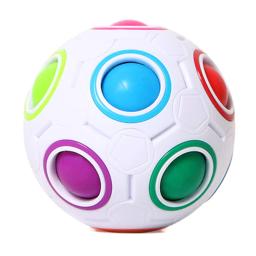 Mini Magic Rainbow Ball Football Fidget Cube Decompression Finger Toys Children Gifts - White (OEM)