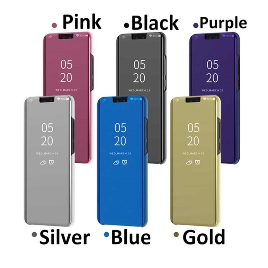 Clear view standing cover for Samsung Galaxy A10 purple