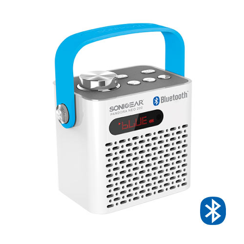 PANDORA200 Mίνι Ηχείο Με Τηλεχειριστήριο Και Δυνατότητα Αναπαραγωγής MP3 Μεσω Usb Η Micro Sd Κάρτας Και Ενσωματωμενο FM Δεκτη με 3 διαφορετικά χερούλια Μπλε Γκρι Λευκο