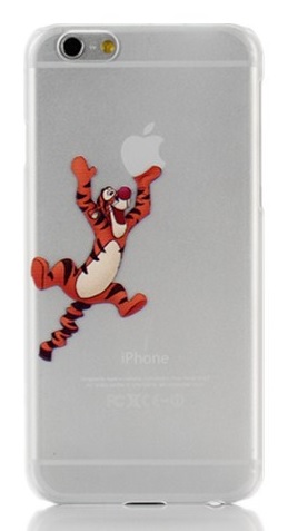 Apple iPhone 6 4.7 - Θήκη Πλαστικό Πίσω Κάλυμμα Διαφανής Λευκή Με Λόγκο Tίγρη Aπό Winnie the pooh (ΟΕΜ)