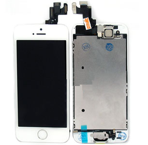 iPhone 5S / SE Complete lcd and digitizer with parts in White OEM - Including Front camera