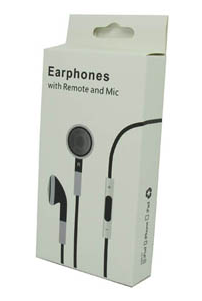 Μαύρα Stereo Earphones and MIC Handsfree με ένταση για iPhone 3GS & 4 / 4S (OEM)