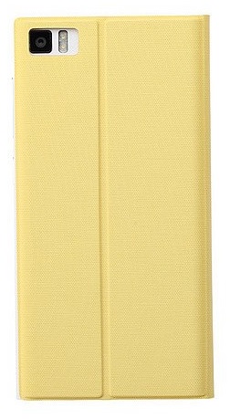 Xiaomi Mi3 - Δερμάτινη Θήκη Fip Cover Κίτρινο