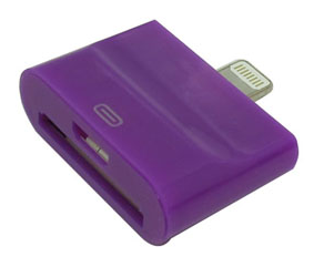 iPhone 5 Plug to micro USB iPhone 4 Adaptor (2 in 1) in purple