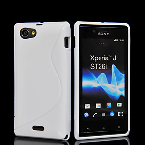 Sony Xperia J St26i Θήκη Σιλικόνης TPU Γραμμής S Άσπρη