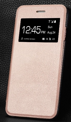 Apple Iphone 7 Plus Θήκη Flip S View Trans Inos Ρόζ Χρυσό
