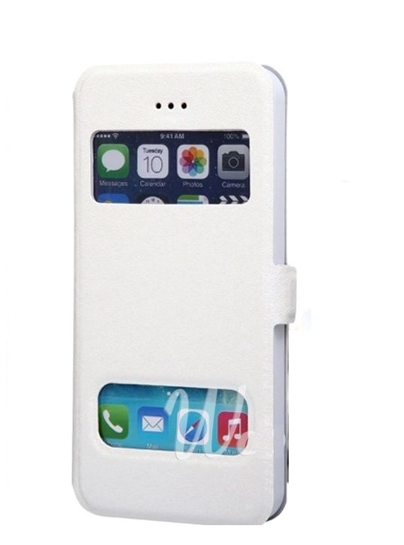Apple iPhone 6 4,7 - Δερμάτινη Θήκη Με Πορτάκι Άσπρο (OEM)