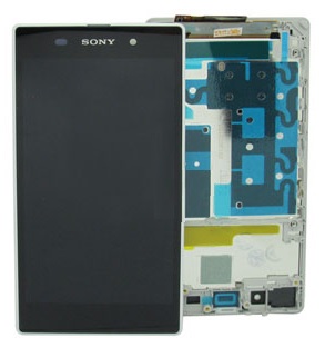 Sony Xperia Z1 L39H Complete LCD with frame in white