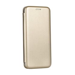Δερμάτινη Θήκη Stand Ωοειδής Πορτοφόλι με Πίσω Κάλυμμα Σιλικόνης για Samsung S8 Plus - Χρυσό (SENSO)